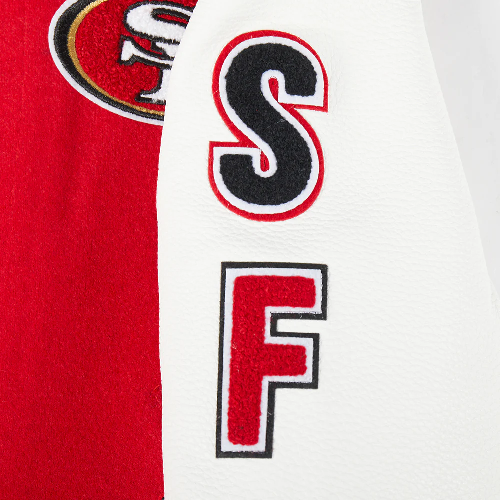 NFL SAN FRANCISCO 49ERS CLASSIC TODDLER BOYS WOOL VARSITY JACKET (RED/WHITE) - Image 10