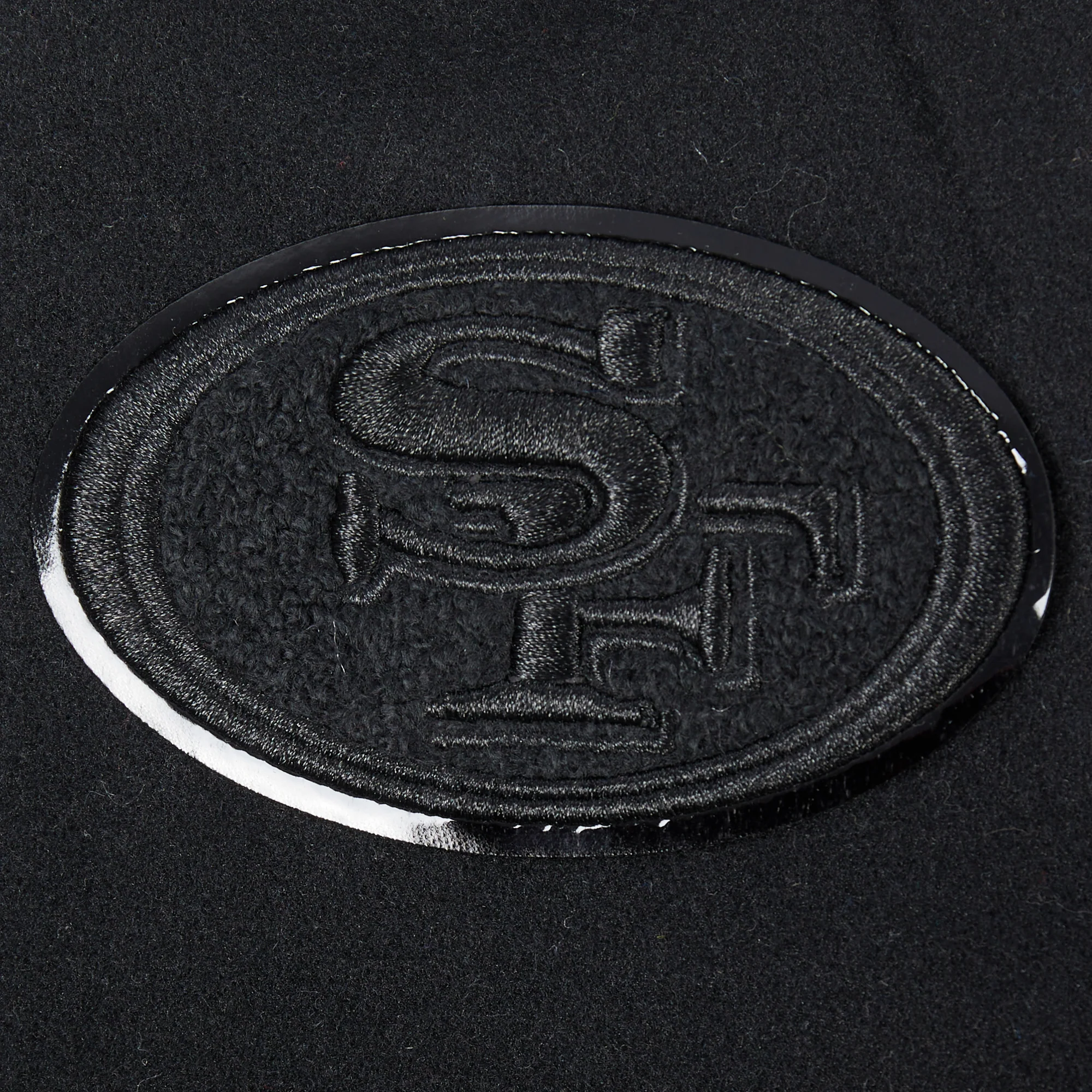 NFL SAN FRANCISCO 49ERS TRIPLE BLACK TODDLER BOYS WOOL VARSITY JACKET (JET BLACK) - Image 7