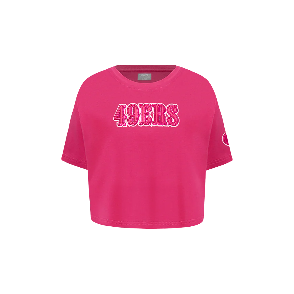NFL SAN FRANCISCO 49ERS TRIPLE PINK TODDLER GIRLS SHORT SLEEVE BOXY TEE (BEETROOT PURPLE)
