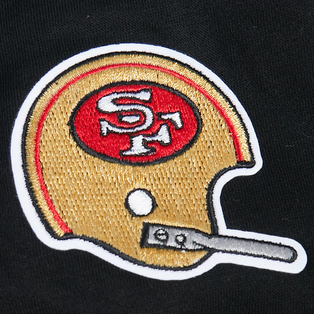 NFL SAN FRANCISCO 49ERS RETRO CLASSICS TODDLER GIRL'S RIB FLEECE CREWNECK (BLACK/RED/BLACK) - Image 5