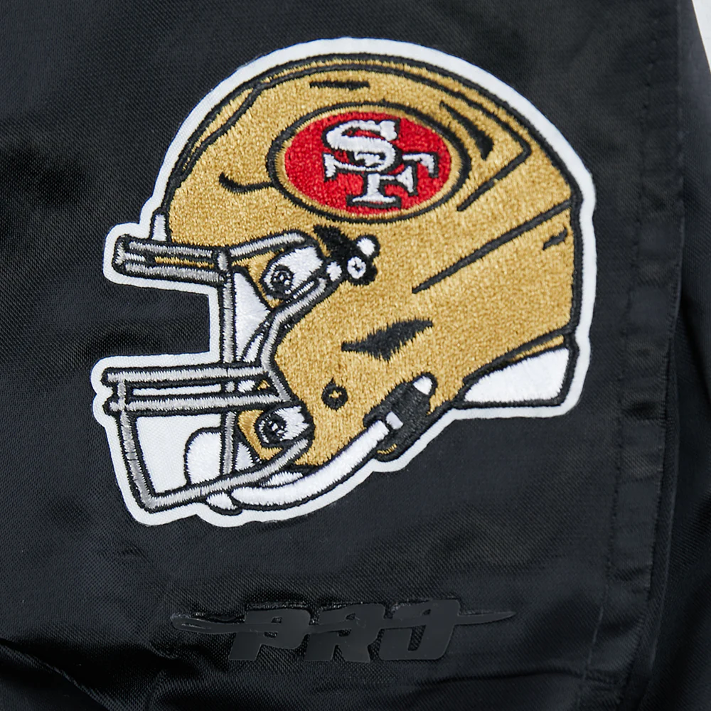 NFL SAN FRANCISCO 49ERS MASHUP WOMEN'S RIB SATIN JACKET (BLACK/RED/BLACK) - Image 6