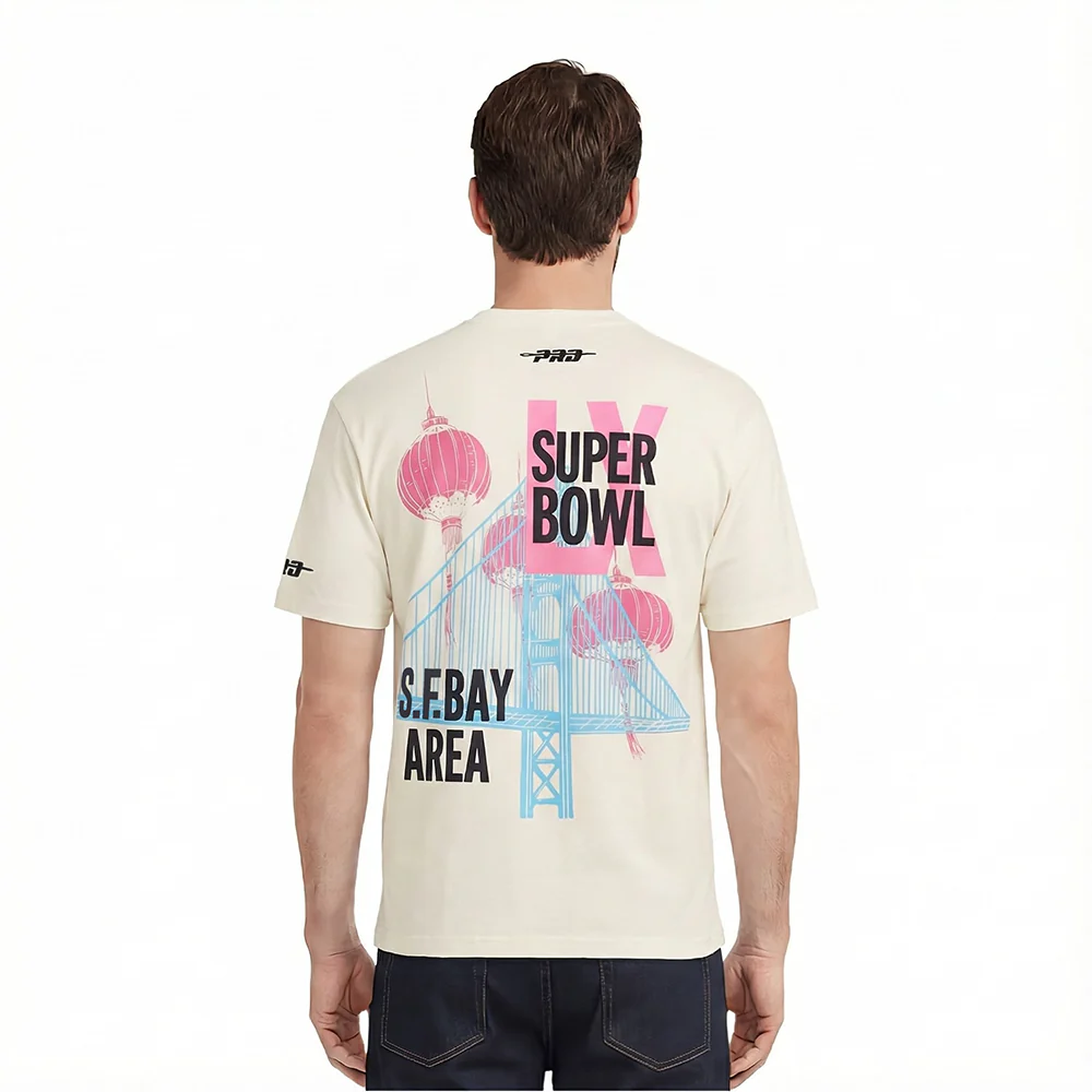 NFL SUPER BOWL 60 MEN'S CJ DROP SHOULDER TEE (EGGSHELL)