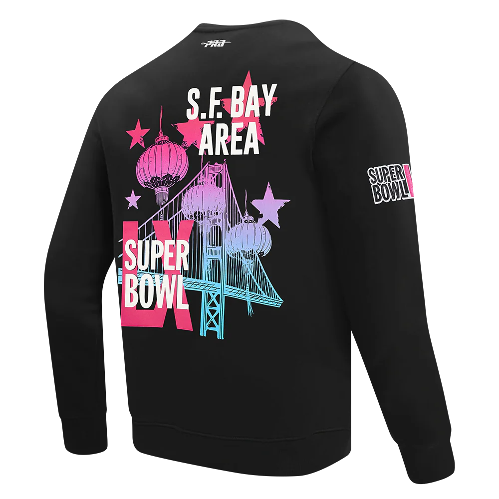 NFL SUPER BOWL 60 MEN'S DROP SHOULDER FLC CREWNECK (BLACK) - Image 4