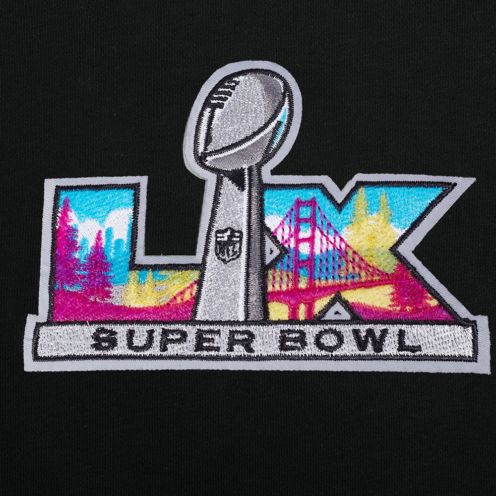 NFL SUPER BOWL 60 WOMEN'S FLC CROPPED PO HOODIE (BLACK) - Image 9