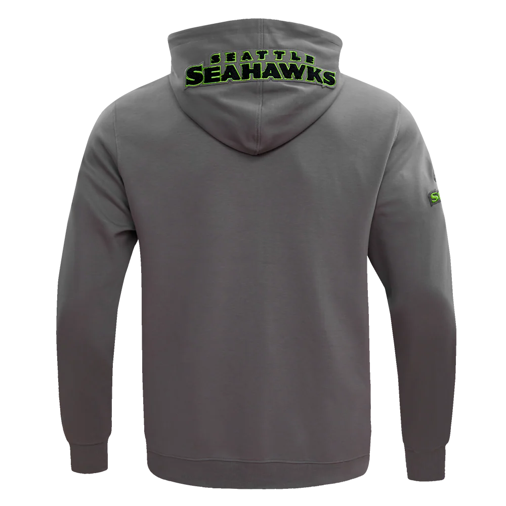 NFL SEATTLE SEAHAWKS CLASSIC CHENILLE DOUBLE KNIT PULLOVER HOODIE (GRAY) - Image 3