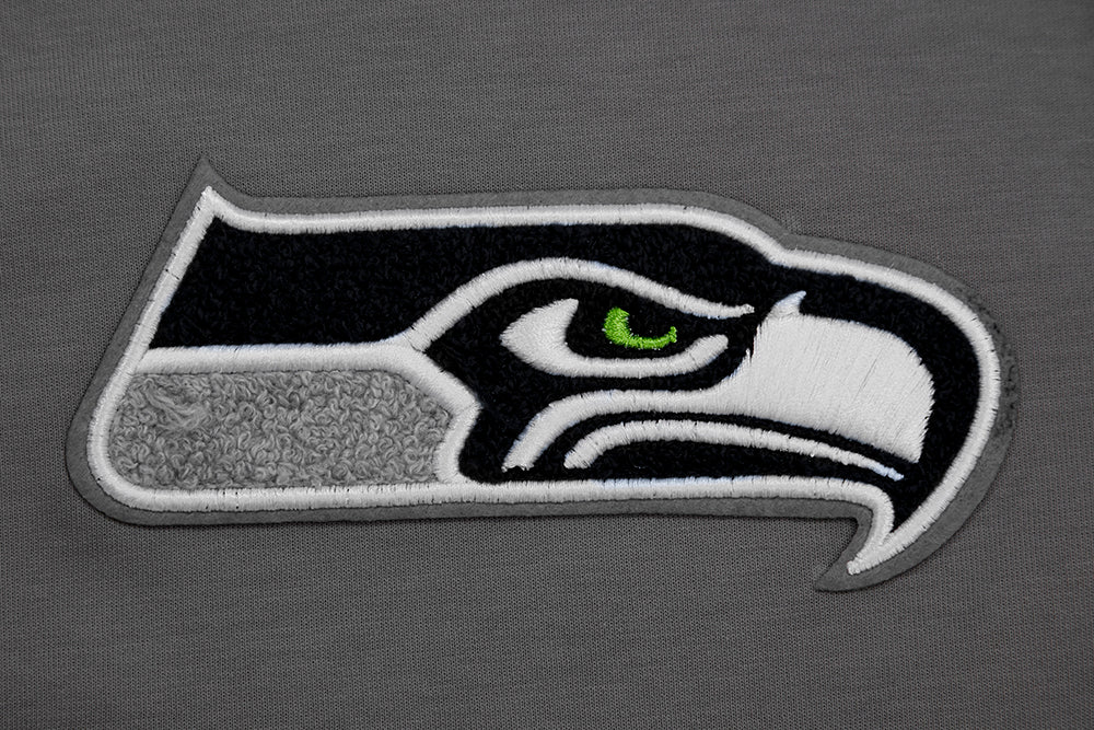 NFL SEATTLE SEAHAWKS CLASSIC CHENILLE DOUBLE KNIT PULLOVER HOODIE (GRAY) - Image 7