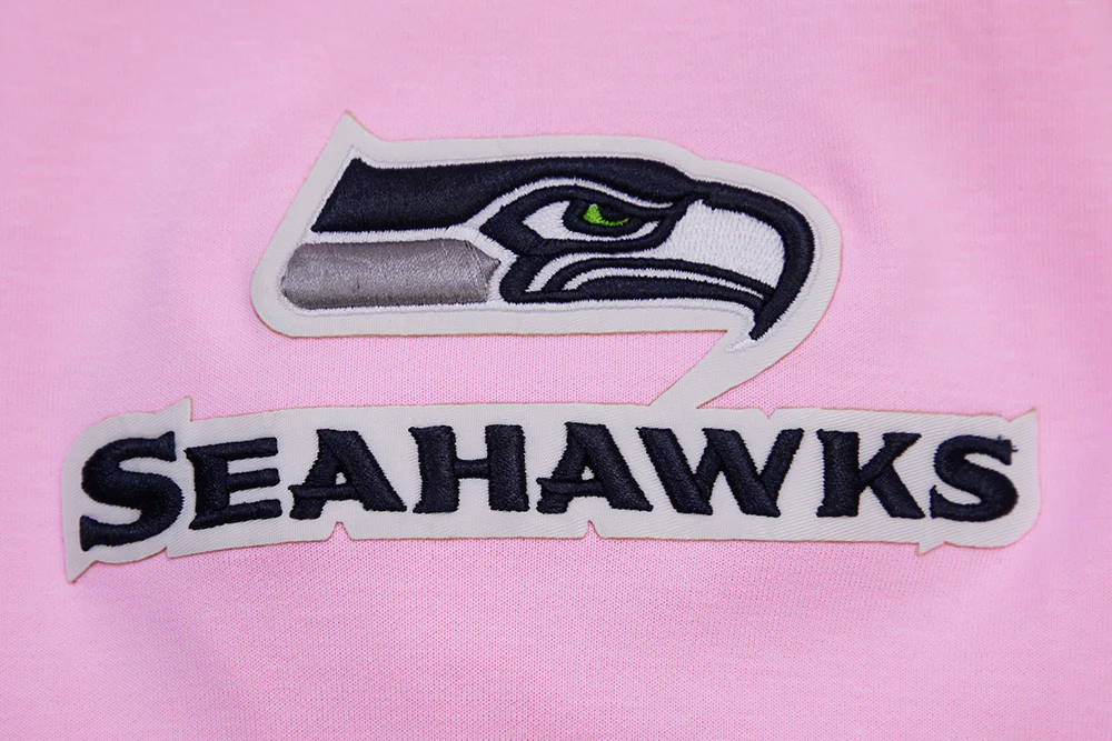NFL SEATTLE SEAHAWKS CLASSIC CHENILLE DOUBLE KNIT PULLOVER HOODIE (PINK) - Image 7