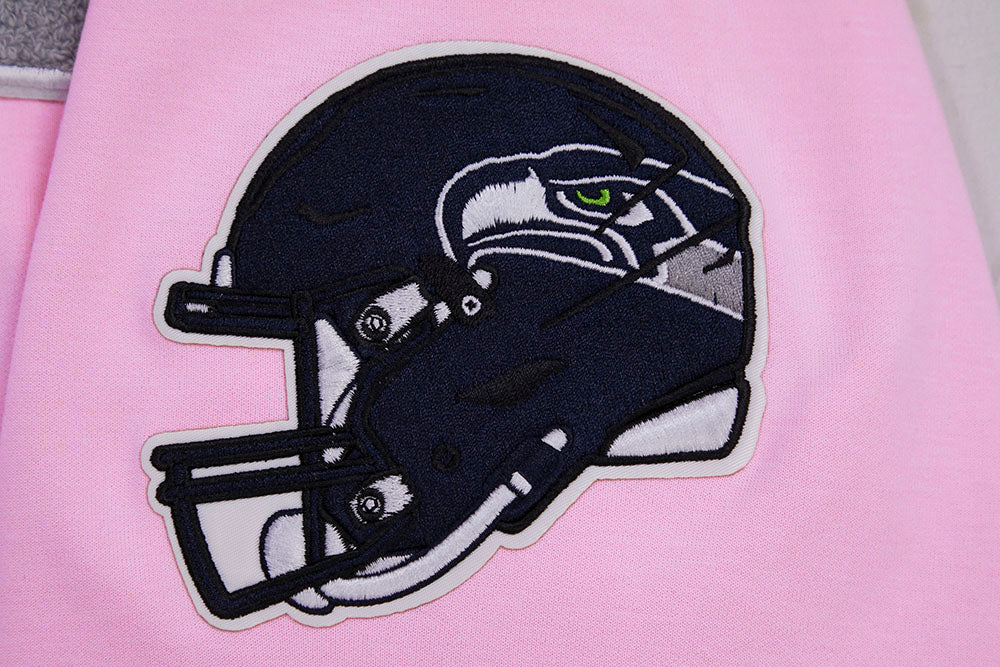 NFL SEATTLE SEAHAWKS CLASSIC CHENILLE DOUBLE KNIT PULLOVER HOODIE (PINK) - Image 8