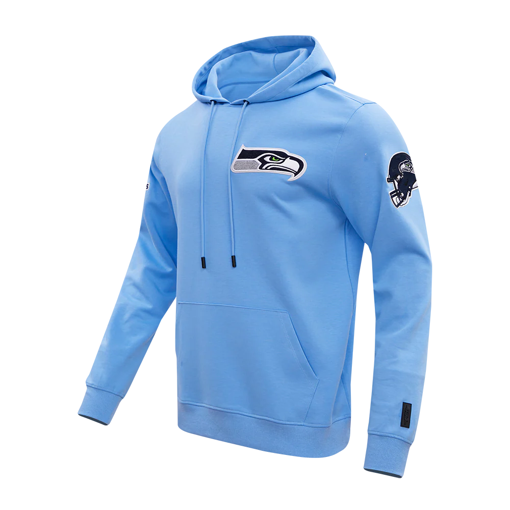 NFL SEATTLE SEAHAWKS CLASSIC CHENILLE DOUBLE KNIT PULLOVER HOODIE (UNIVERSITY BLUE) - Image 2