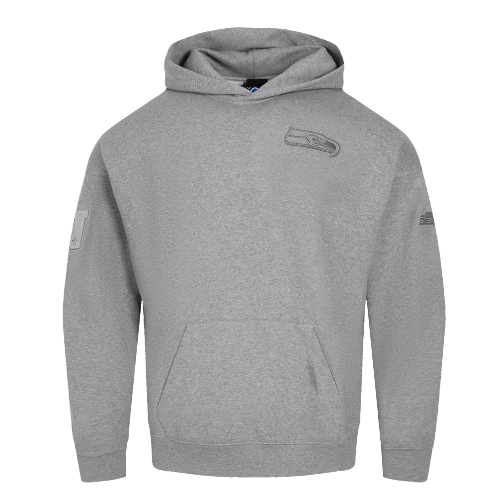 NFL SEATTLE SEAHAWKS NEUTRAL MEN'S DROP SHOULDER PULLOVER HOODIE (DARK HEATHER GRAY)