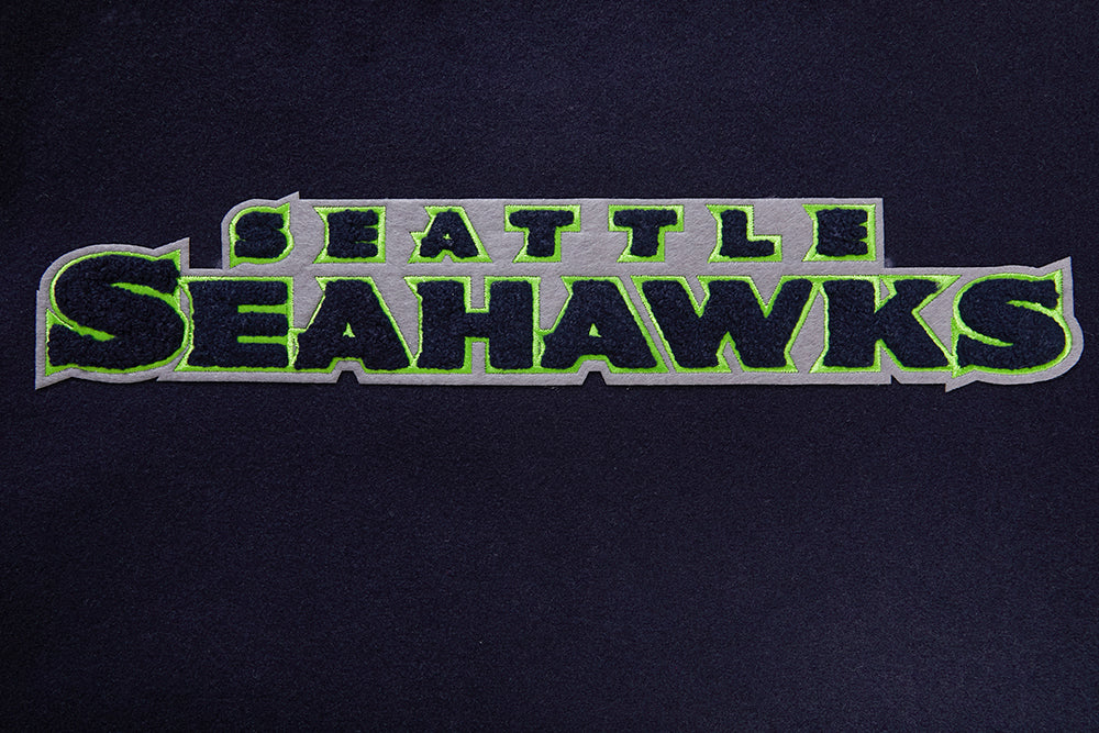 NFL SEATTLE SEAHAWKS CLASSIC MEN'S WOOL VARSITY JACKET (MIDNIGHT NAVY/WHITE) - Image 9