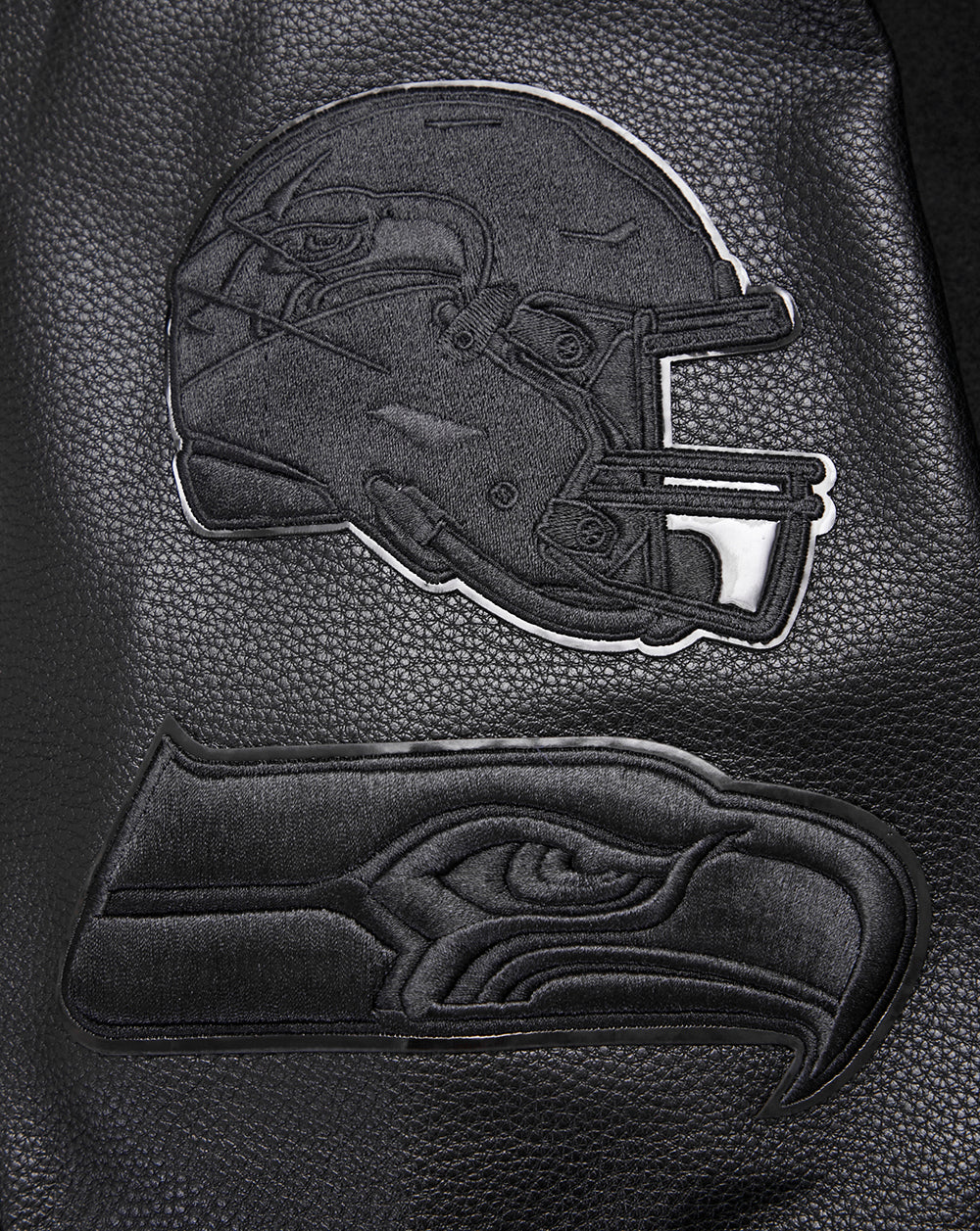 NFL SEATTLE SEAHAWKS TRIPLE BLACK MEN'S WOOL VARSITY JACKET (TRIPLE BLACK MEN'S) - Image 8