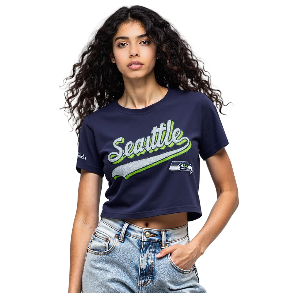 NFL SEATTLE SEAHAWKS SCRIPT TAIL WOMEN'S SJ BOXY TEE (MIDNIGHT NAVY) - Image 7