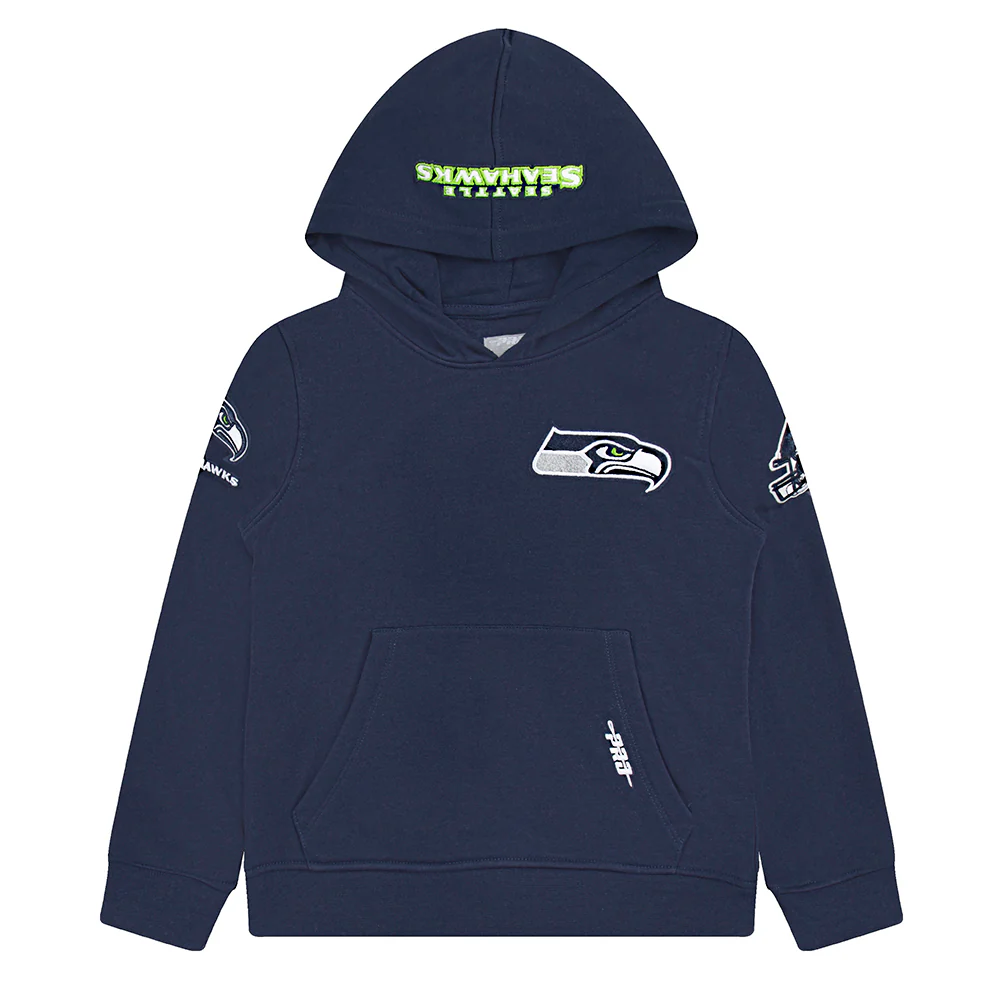 NFL SEATTLE SEAHAWKS CLASSIC LITTLE BOYS FLEECE PULLOVER HOODIE (MIDNIGHT NAVY) - Image 11