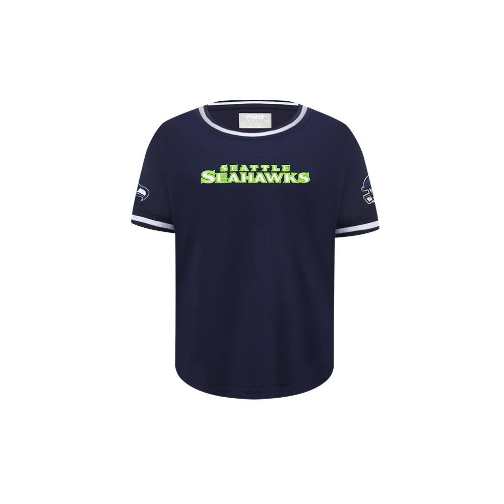 NFL SEATTLE SEAHAWKS CLASSIC TODDLER BOYS SHORT SLEEVE STRIPED RIB TEE (MIDNIGHT NAVY) - Image 3