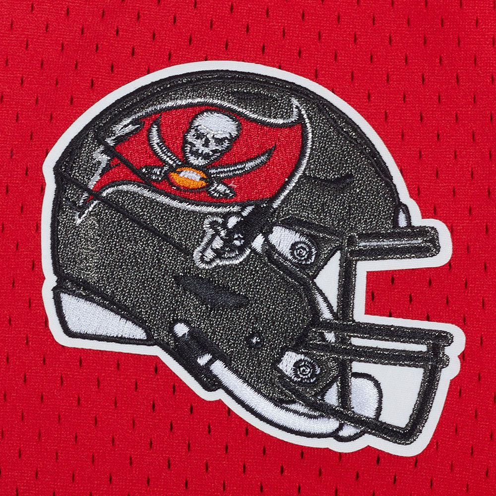NFL TAMPA BAY BUCCANEERS SCRIPT TAIL MEN'S MESH BUTTON DOWN SHIRT (RED/BLACK) - Image 14