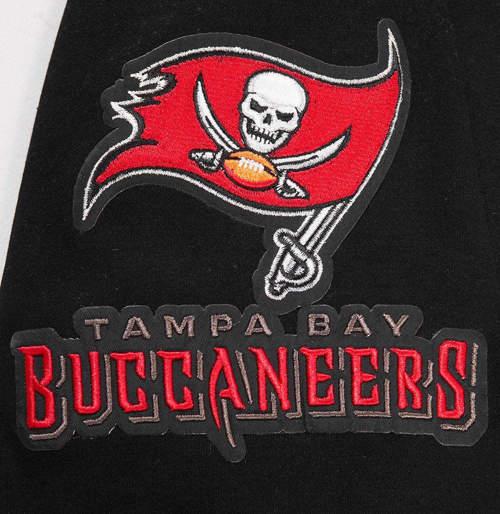 NFL TAMPA BAY BUCCANEERS CLASSIC CHENILLE MEN'S DOUBLE KNIT PULLOVER HOODIE (BLACK) - Image 6