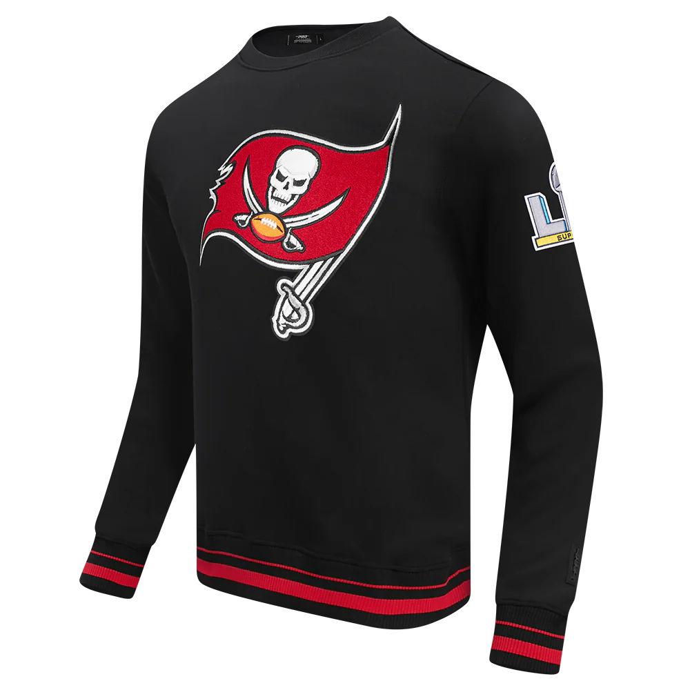 NFL TAMPA BAY BUCCANEERS MASHUP MEN'S RIB CREWNECK (BLACK/RED/BLACK) - Image 2