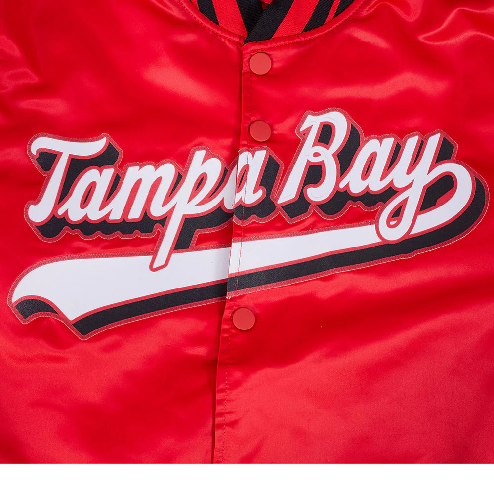 NFL TAMPA BAY BUCCANEERS SCRIPT TAIL MEN'S SATIN JACKET (RED/BLACK) - Image 7