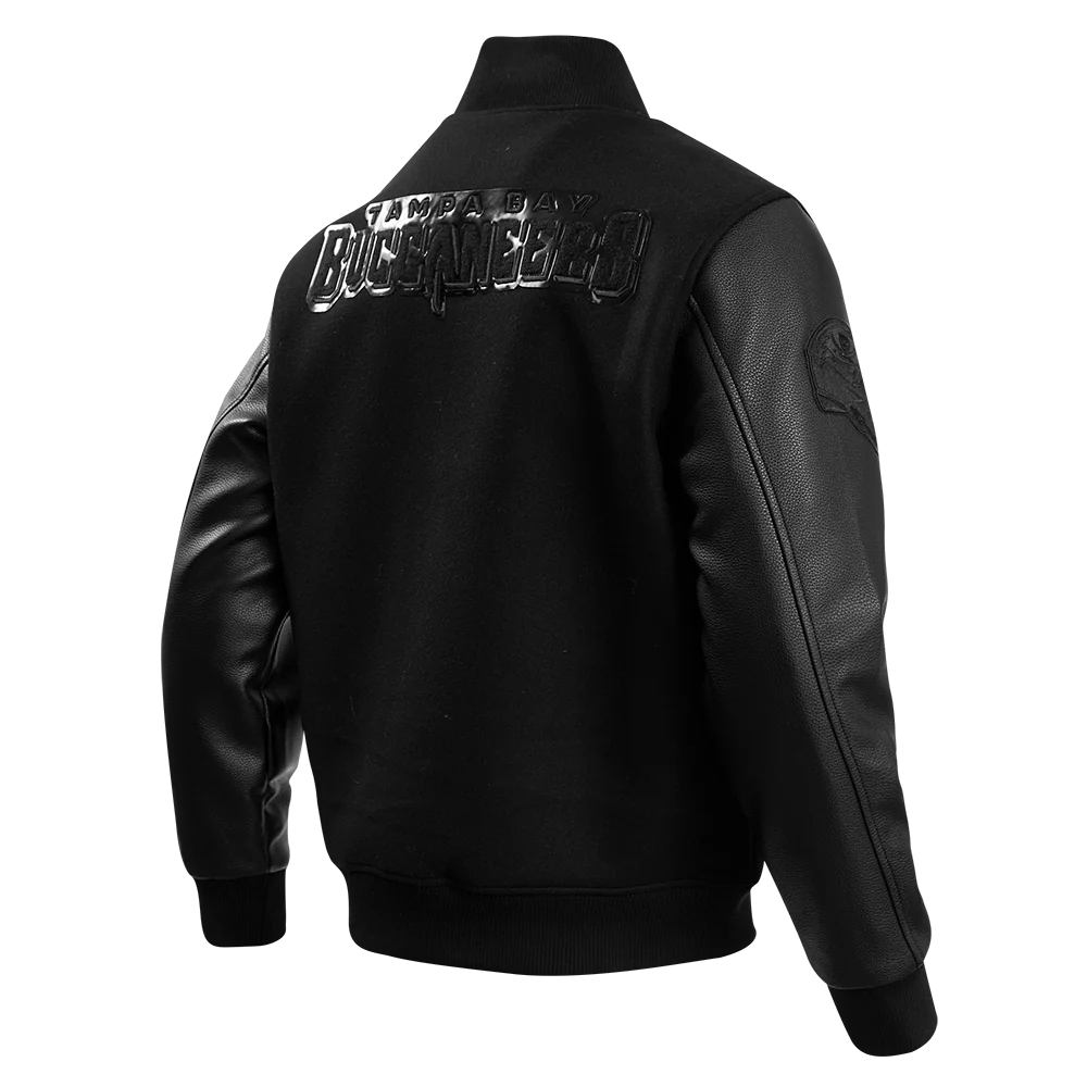 NFL TAMPA BAY BUCCANEERS TRIPLE BLACK MEN'S WOOL VARSITY JACKET (TRIPLE BLACK MEN'S) - Image 3