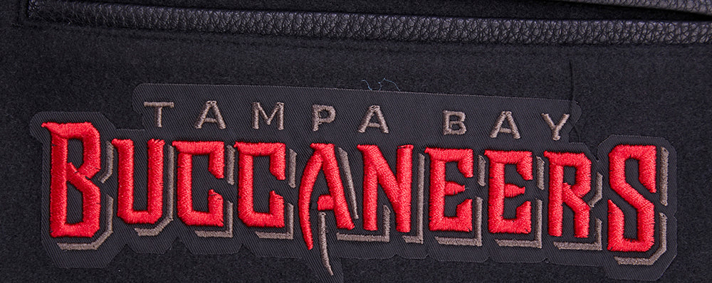 NFL TAMPA BAY BUCCANEERS MASHUP MEN'S RIB WOOL VARSITY JACKET (BLACK) - Image 6