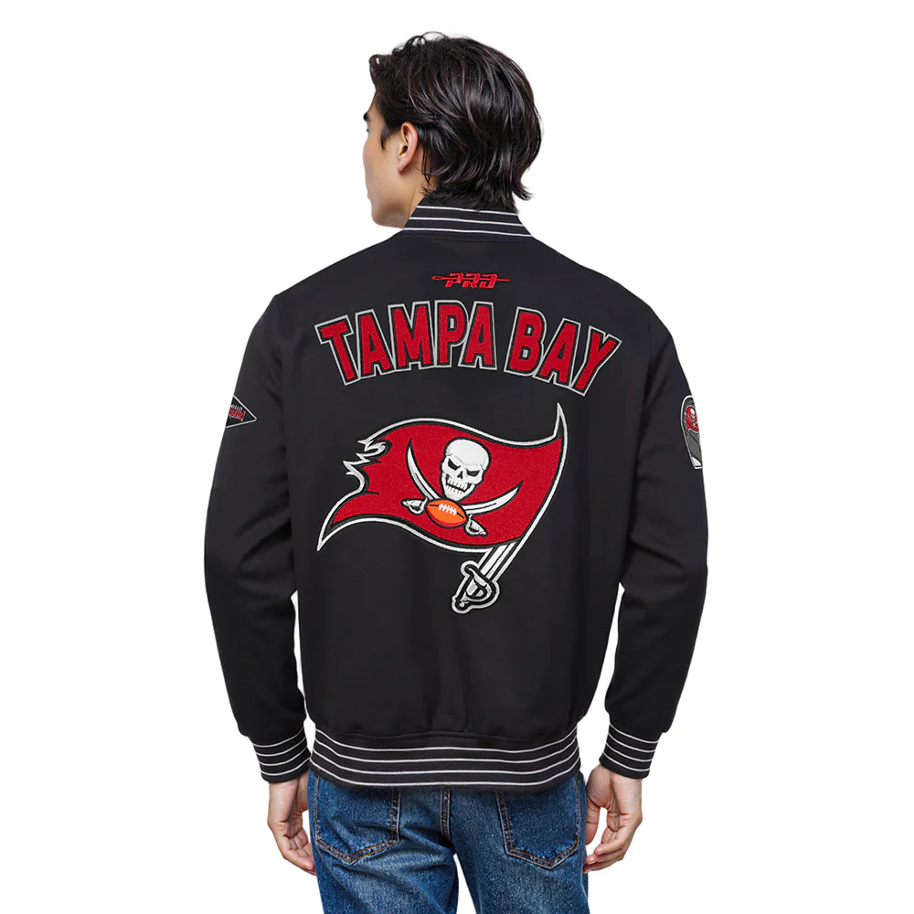 NFL TAMPA BAY BUCCANEERS PRO GAME DAY MEN'S DBL KNIT JACKET (BLACK/SILVER/WHITE) - Image 11