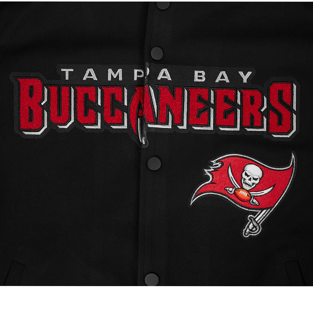 NFL TAMPA BAY BUCCANEERS PRO GAME DAY MEN'S DBL KNIT JACKET (BLACK/SILVER/WHITE) - Image 8