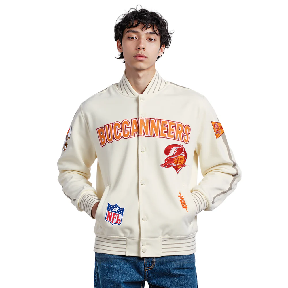 NFL TAMPA BAY BUCCANEERS PRO GAME DAY MEN'S RETRO JACKET (EGGSHELL/TAUPE/EGGSHELL) - Image 10