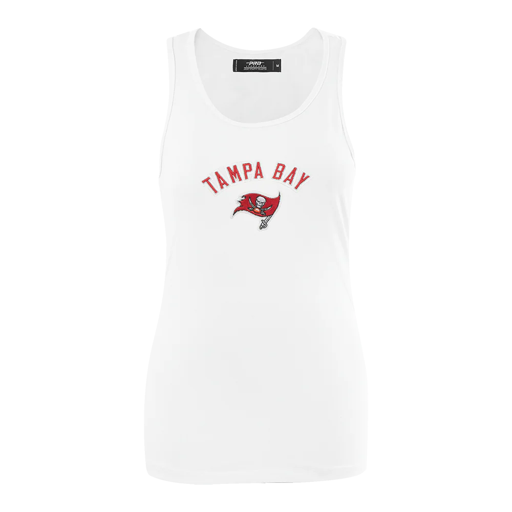 NFL TAMPA BAY BUCCANEERS CLASSIC WOMEN'S RELAXED FIT RACERBACK (WHITE)