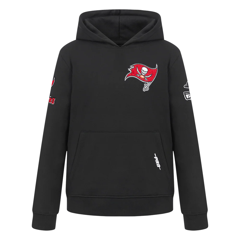 NFL TAMPA BAY BUCCANEERS CLASSIC BIG BOYS FLEECE PULLOVER HOODIE (BLACK)