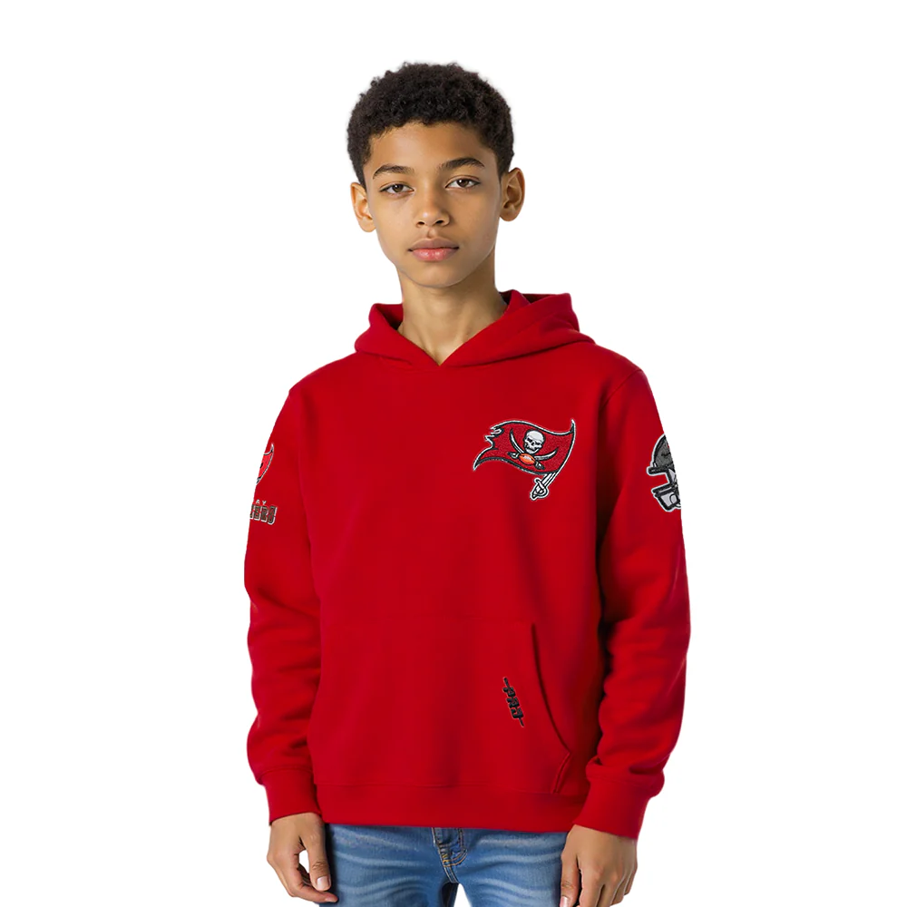 NFL TAMPA BAY BUCCANEERS CLASSIC CHENILLE LITTLE BOY'S FLEECE PO HOODIE (Red)