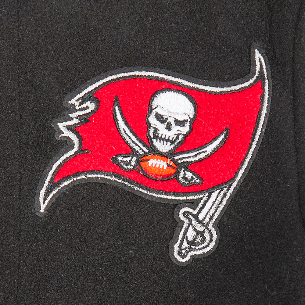 NFL TAMPA BAY BUCCANEERS CLASSIC LITTLE BOYS WOOL VARSITY JACKET (BLACK/WHITE) - Image 10