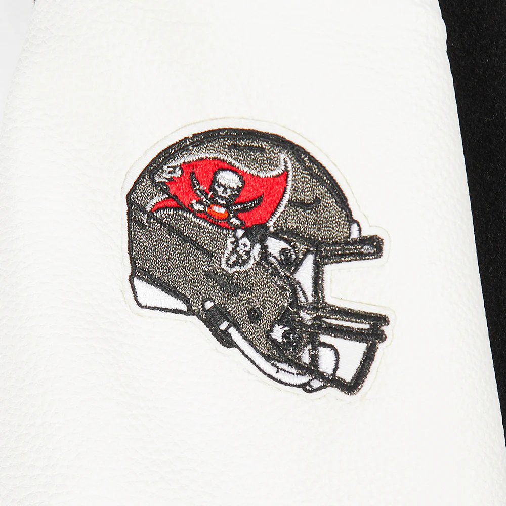 NFL TAMPA BAY BUCCANEERS CLASSIC LITTLE BOYS WOOL VARSITY JACKET (BLACK/WHITE) - Image 6