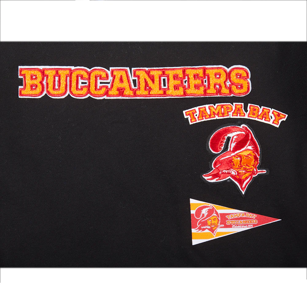 NFL TAMPA BAY BUCCANEERS RETRO CLASSIC LITTLE GIRLS RIB FLEECE CREWNECK (BLACK) - Image 6