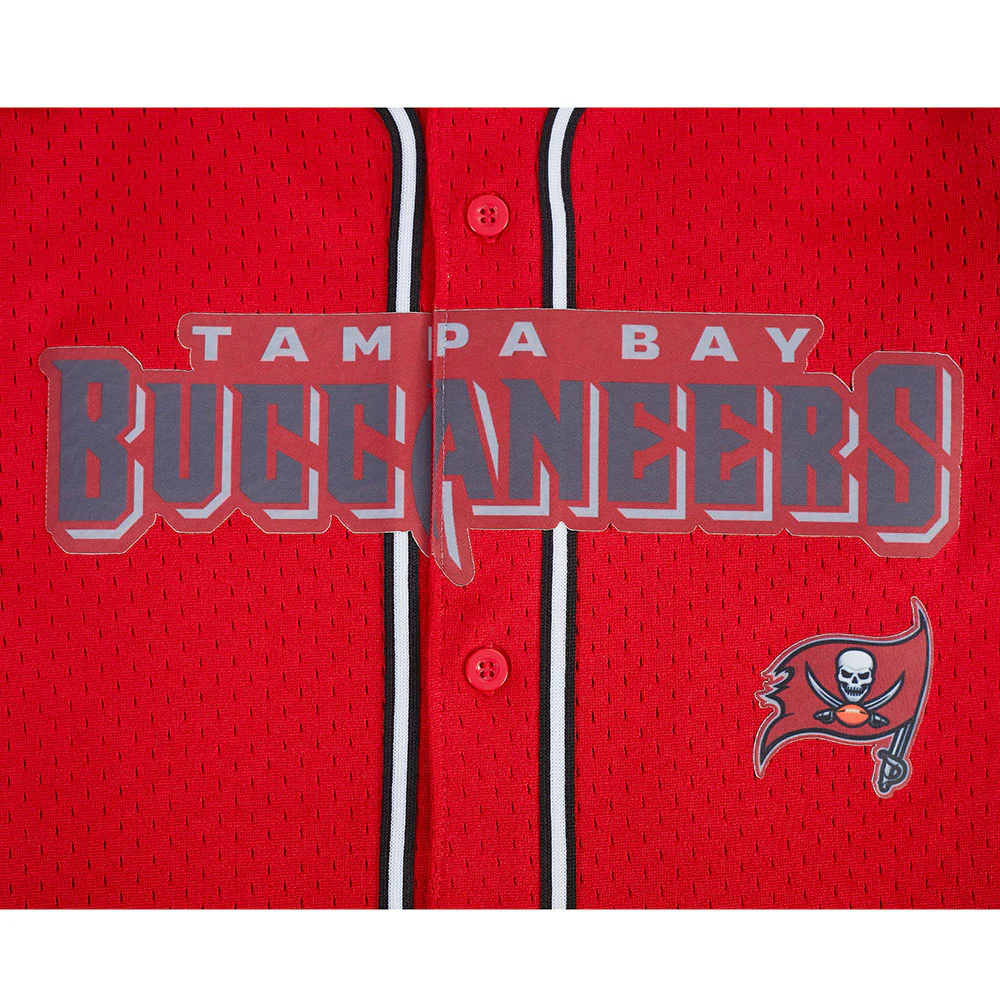 NFL TAMPA BAY BUCCANEERS CLASSIC TODDLER BOY'S MESH BUTTON DOWN SHIRT (RED/BLACK) - Image 7