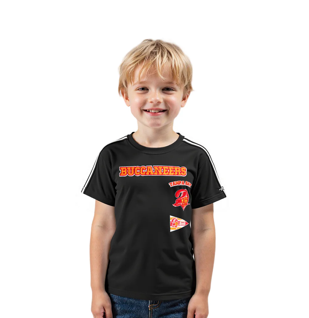NFL TAMPA BAY BUCCANEERS RETRO CLASSIC TODDLER BOYS SHORT SLEEVE TAPING TEE(BLACK)