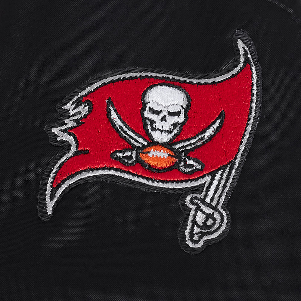 NFL TAMPA BAY BUCCANEERS SCRIPT TAIL WOMEN'S SATIN JACKET (BLACK/RED/BLACK) - Image 6