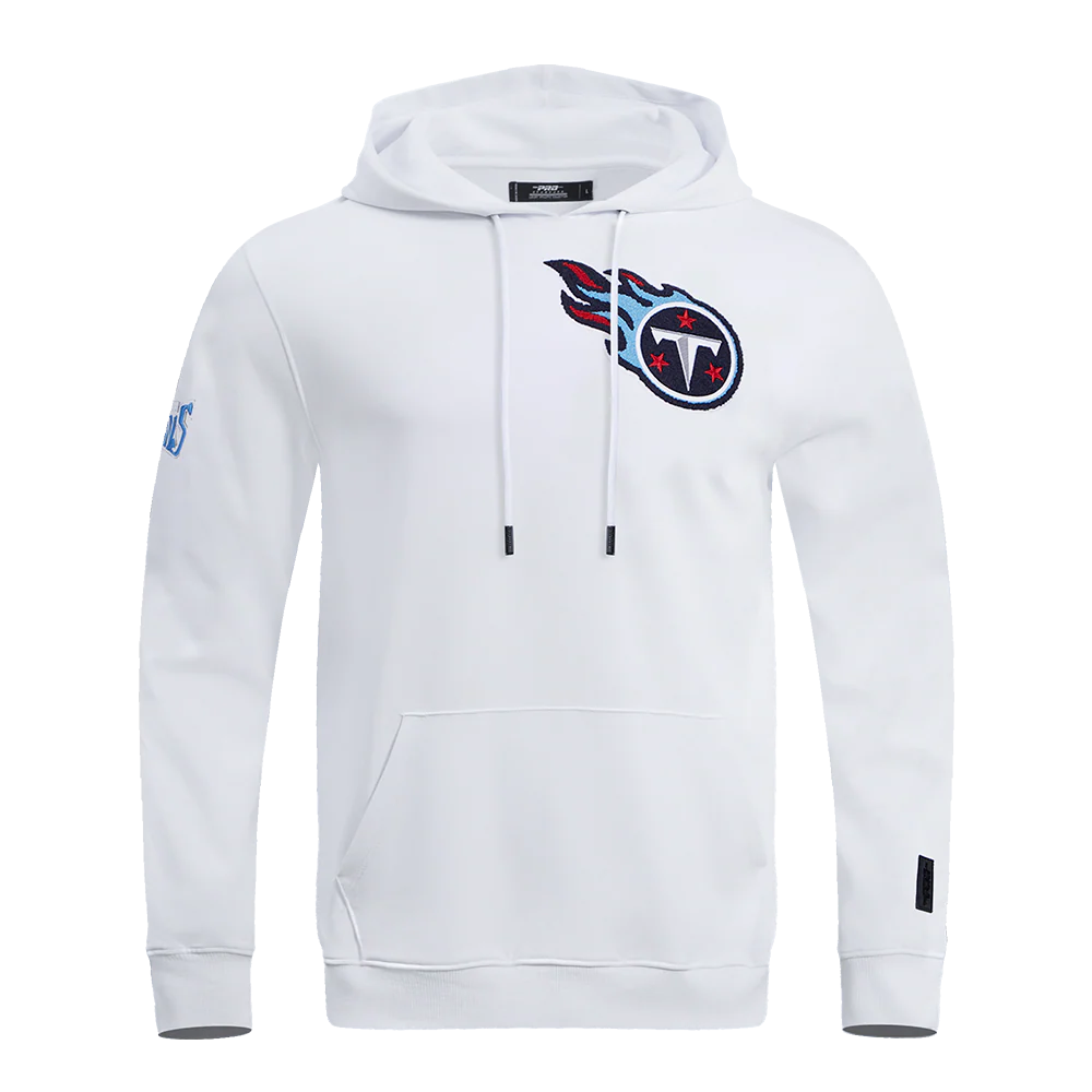 NFL TENNESSEE TITANS CLASSIC CHENILLE DOUBLE KNIT PULLOVER HOODIE (WHITE)