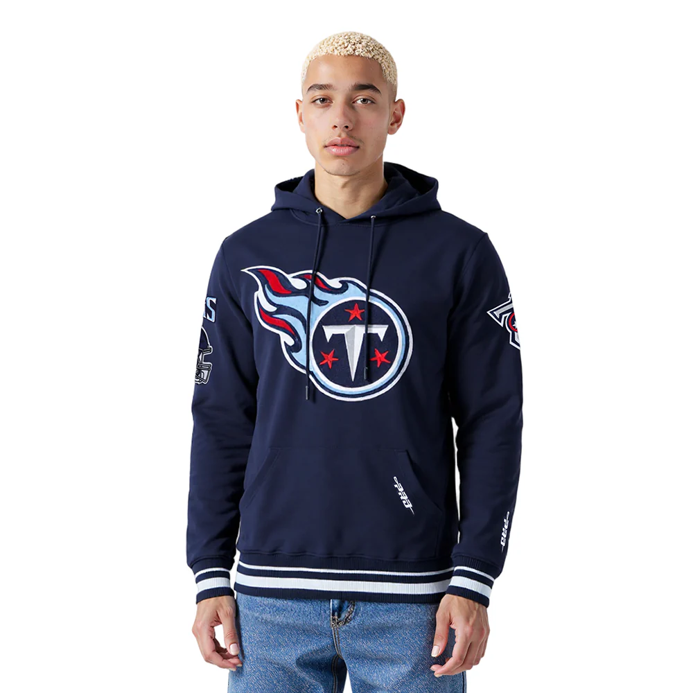 NFL TENNESSEE TITANS MASHUP MEN'S RIB PO HOODIE (MIDNIGHT NAVY)