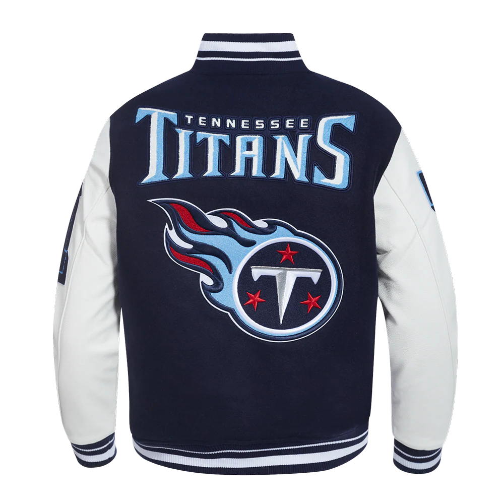 NFL TENNESSEE TITANS MASHUP MEN'S RIB WOOL VARSITY JACKET (MIDNIGHT NAVY/WHITE) - Image 3