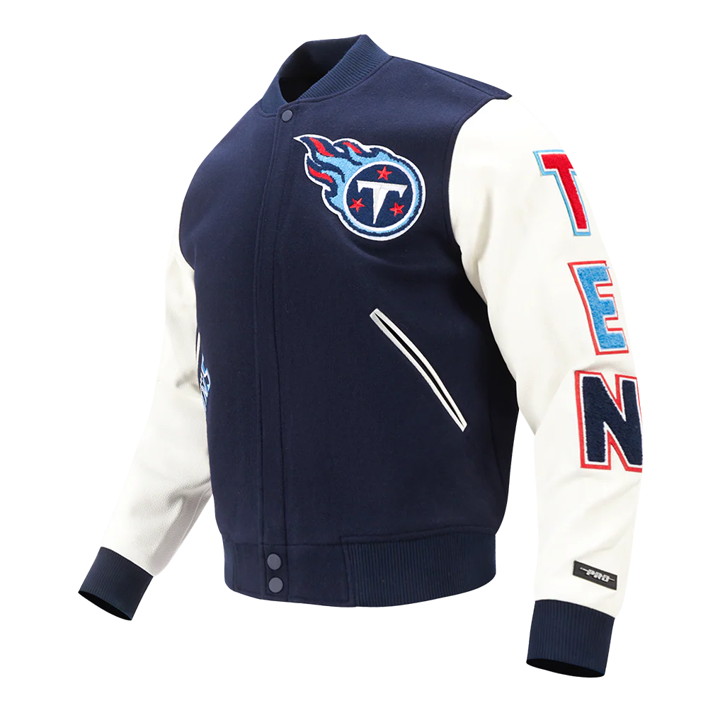 NFL TENNESSEE TITANS CLASSIC WOOL MEN'S VARSITY JACKET (MIDNIGHT NAVY/WHITE) - Image 2