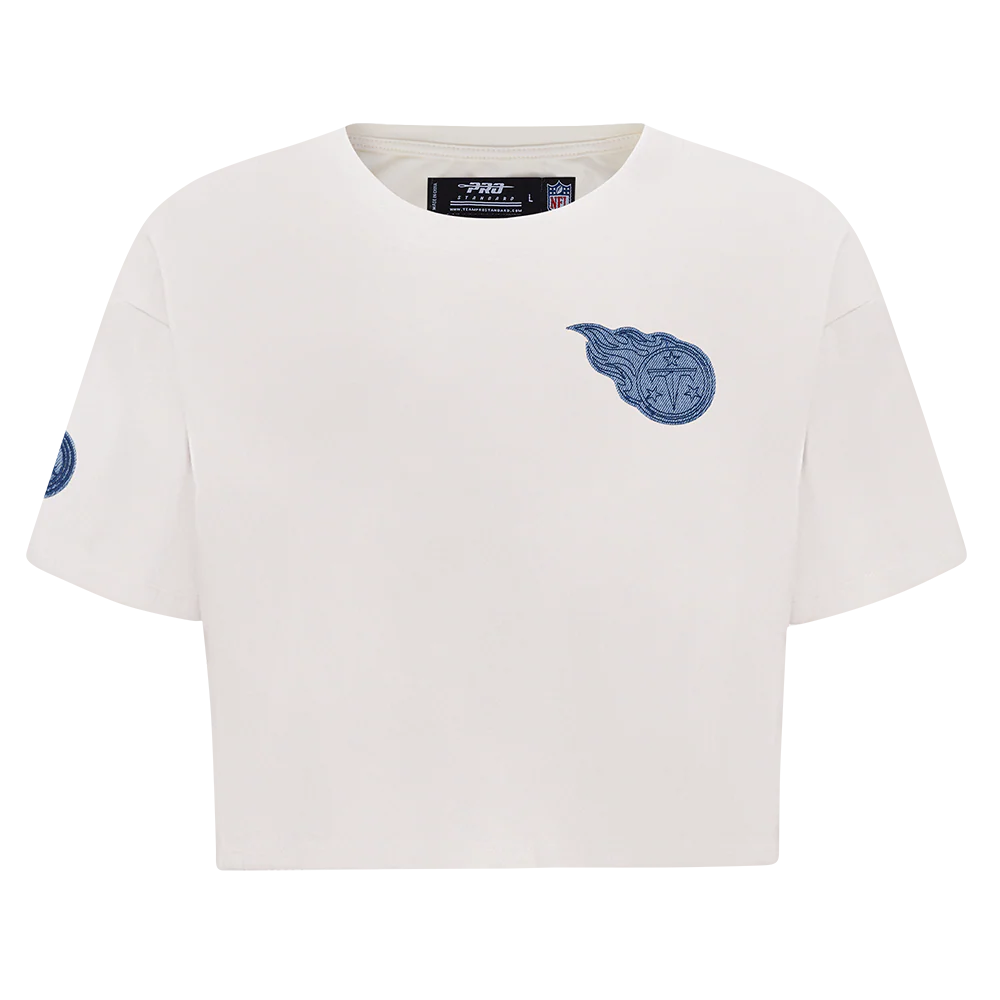 NFL TENNESSEE TITANS VARSITY BLUES WOMEN'S SJ BOXY TEE (LINEN) - Image 3