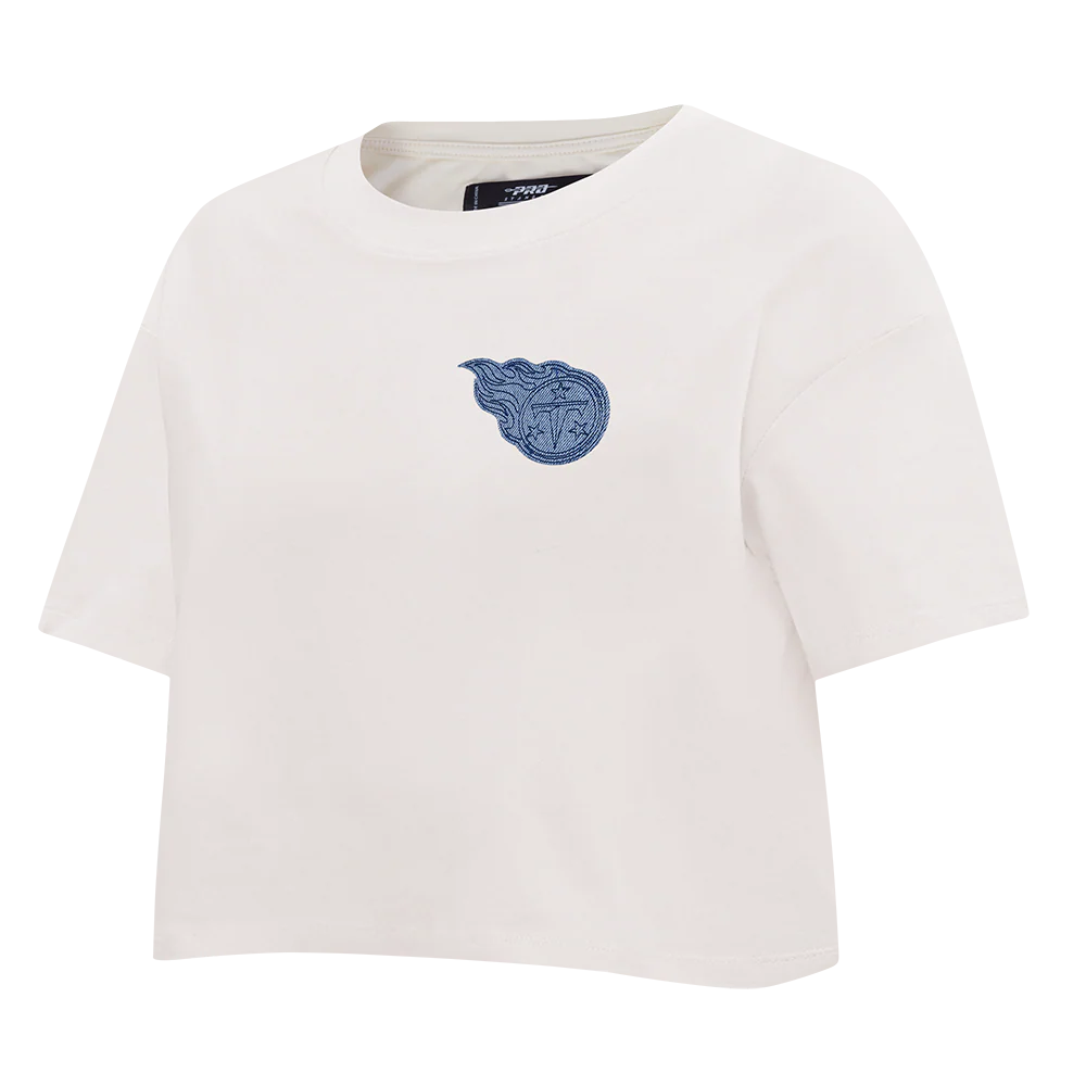 NFL TENNESSEE TITANS VARSITY BLUES WOMEN'S SJ BOXY TEE (LINEN) - Image 5