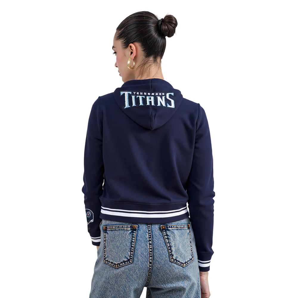 NFL TENNESSEE TITANS MASHUP WOMEN'S RIB CROPPED PO HOODIE (MIDNIGHT NAVY) - Image 9