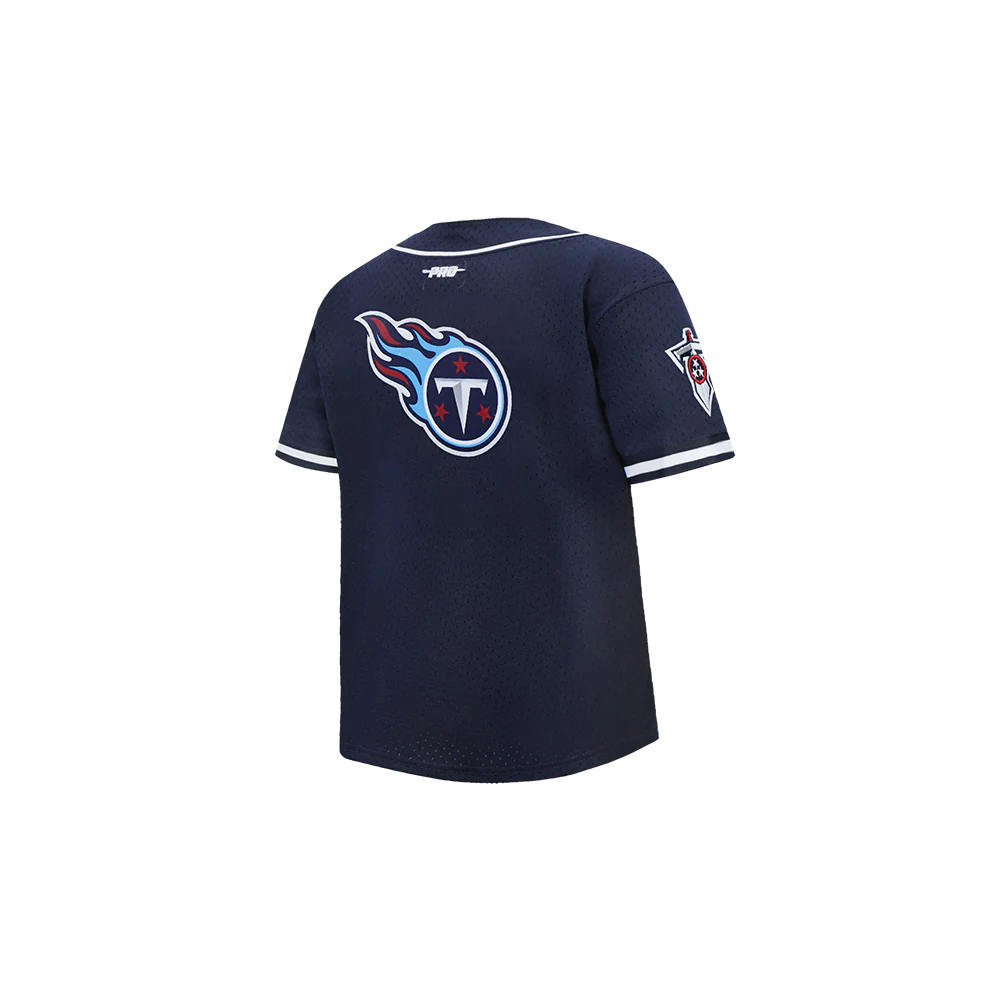 NFL TENNESSEE TITANS CLASSIC TODDLER BOY'S MESH BUTTON DOWN SHIRT (MIDNIGHT NAVY) - Image 4