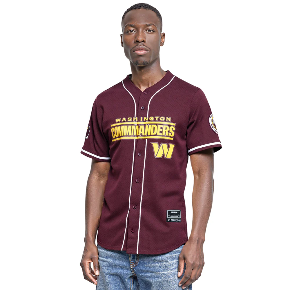 NFL WASHINGTON COMMANDERS CLASSIC MEN'S MESH BUTTON DOWN JERSEY (WINE)