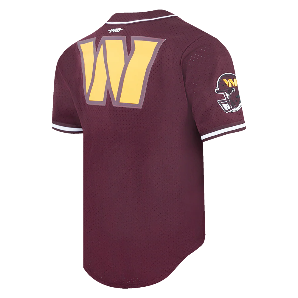 NFL WASHINGTON COMMANDERS CLASSIC MEN'S MESH BUTTON DOWN JERSEY (WINE) - Image 13