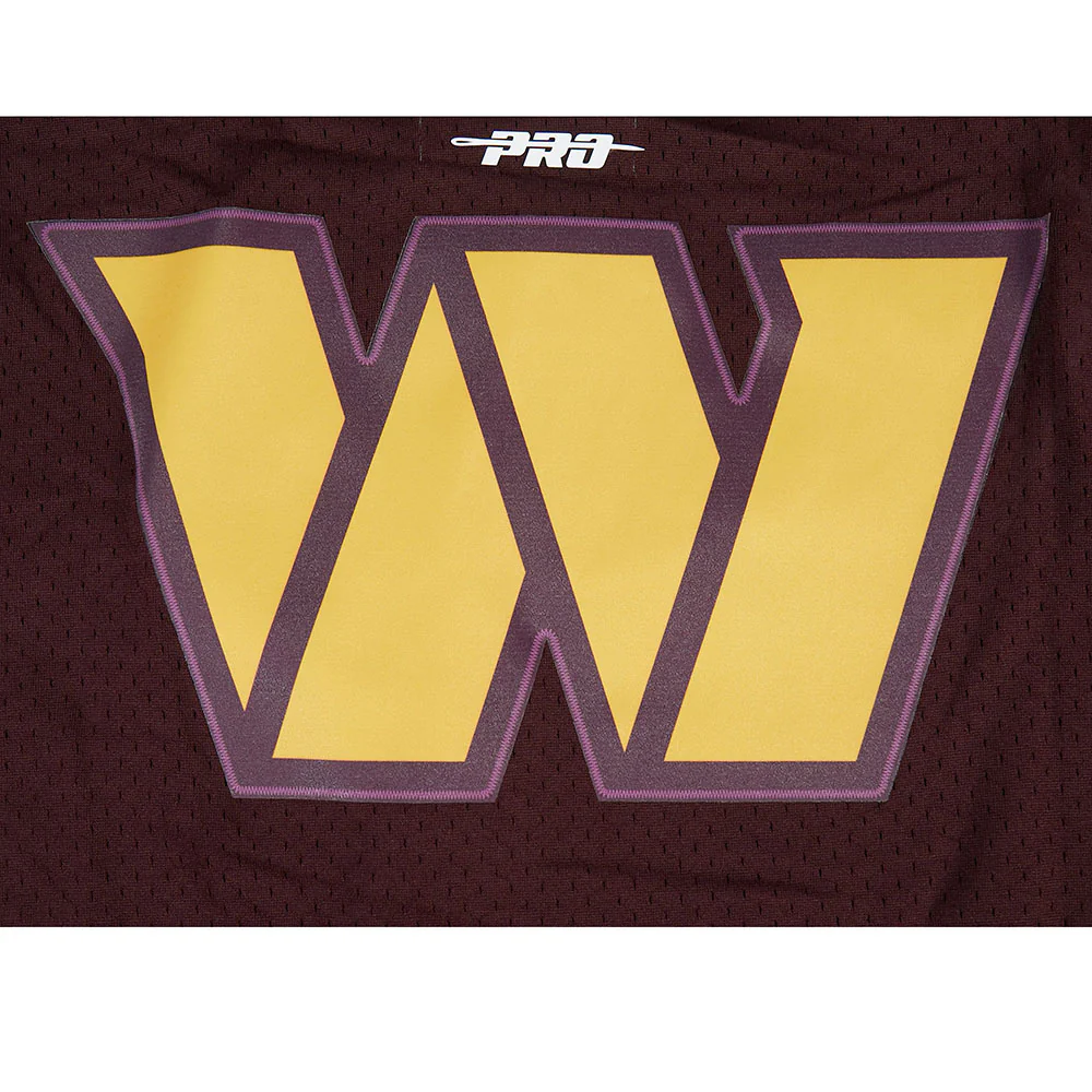 NFL WASHINGTON COMMANDERS SCRIPT TAIL MEN'S MESH BUTTON DOWN SHIRT (WINE) - Image 8