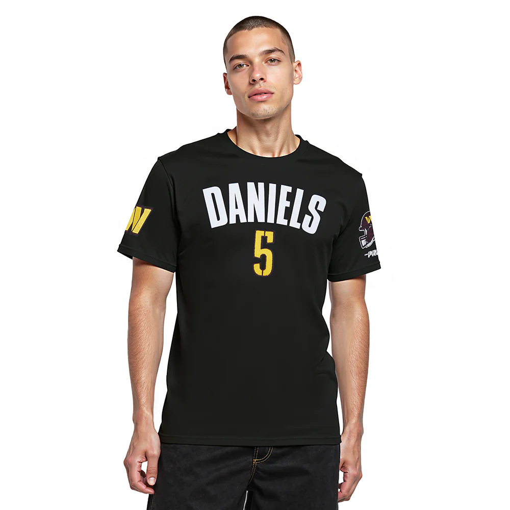 NFL WASHINGTON COMMANDERS JAYDEN DANIELS #5 CLASSIC PNN MEN'S SJ TEE (BLACK)
