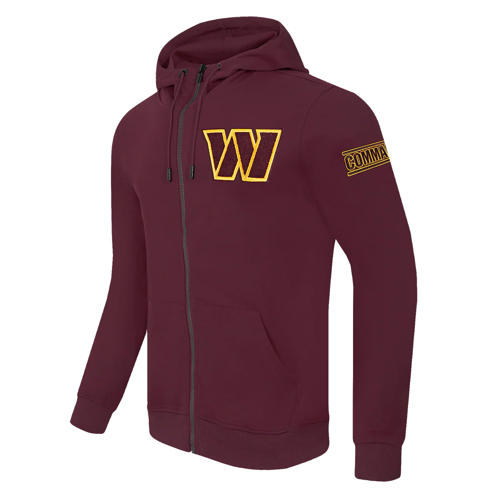 NFL WASHINGTON COMMANDERS CLASSIC CHENILLE ZIP HOODIE (WINE) - Image 3